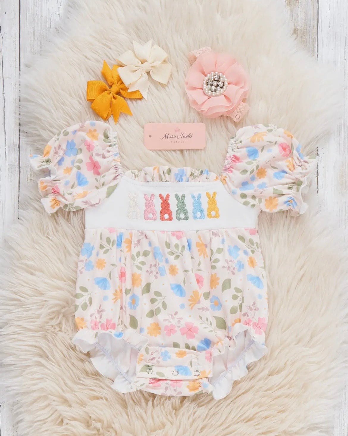 Floral Bunnies Onesie