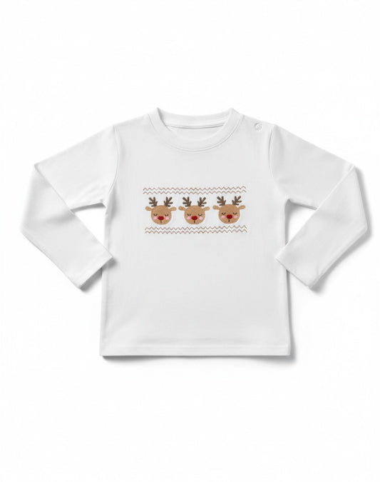 Reindeer Embroidered Top