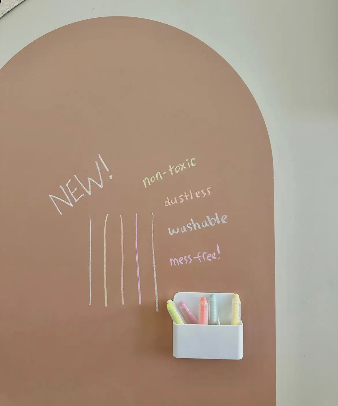 Dustless Chalk Crayons + Magnetic Holder For Magic Playwall