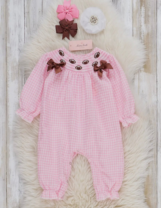 Pink Football Romper