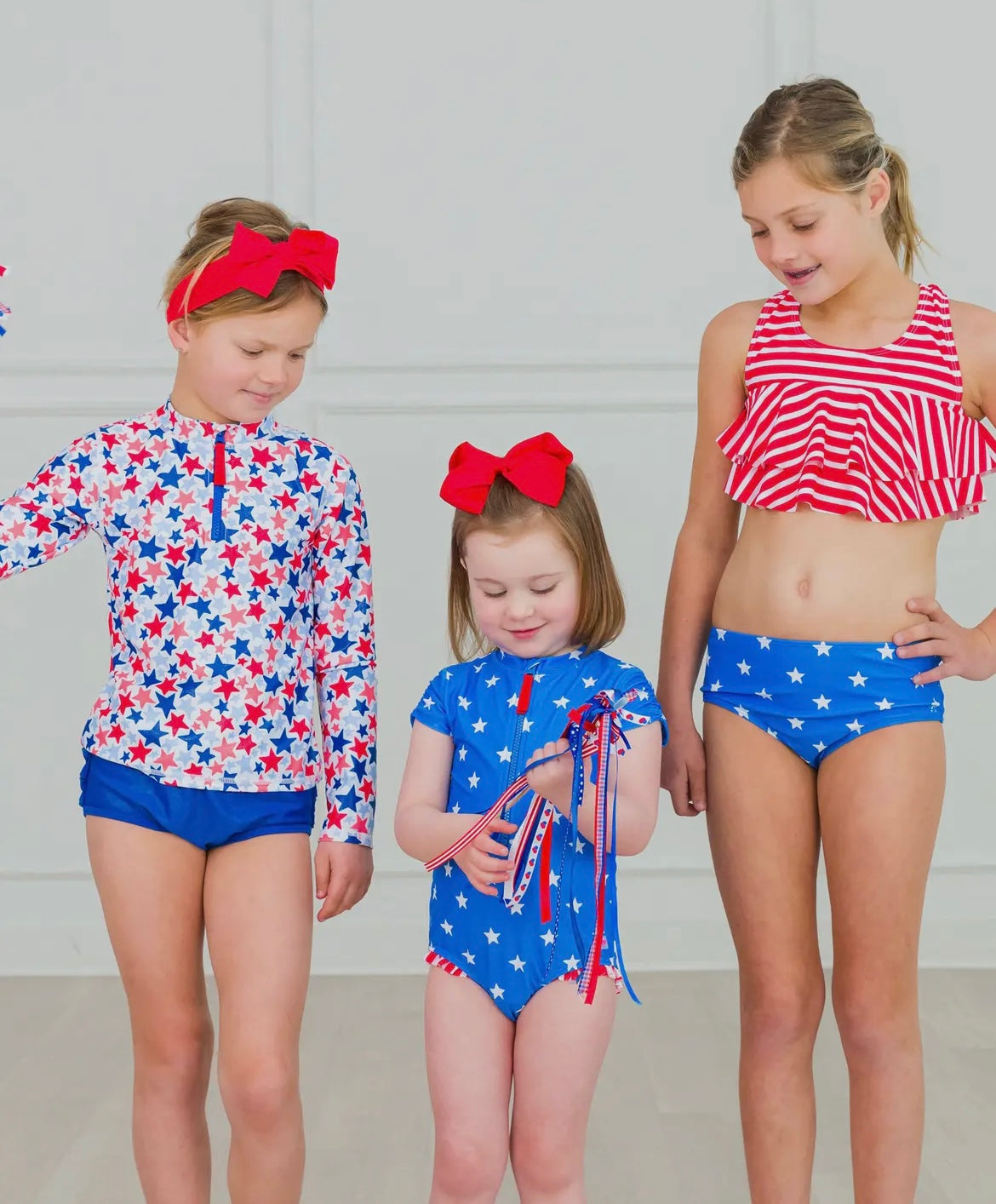 Red & Blue Stars Rash Guard Set