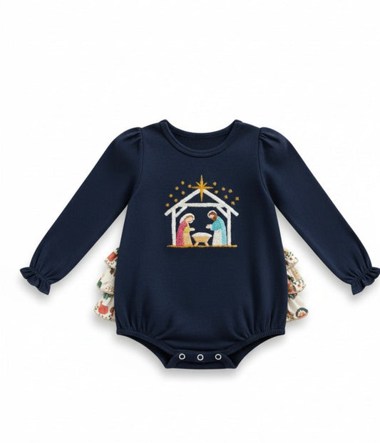 Nativity French Knot Onesie