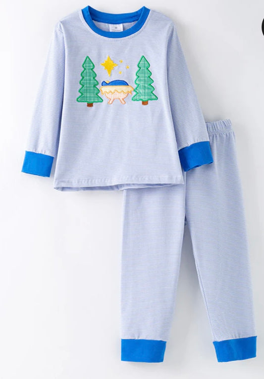 Blue Nativity Pjs