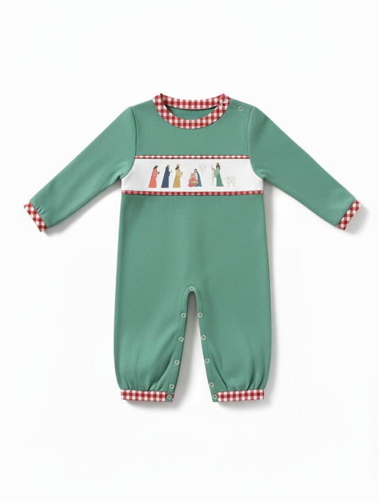 Nativity Embroidered Romper