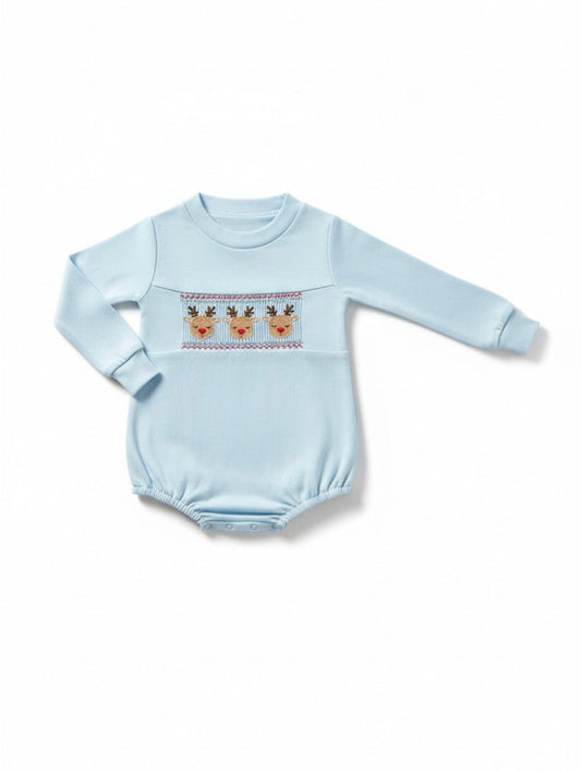 Blue Reindeer Embroidery Bubble