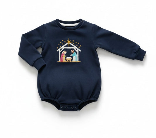 Nativity French Knot Onesie