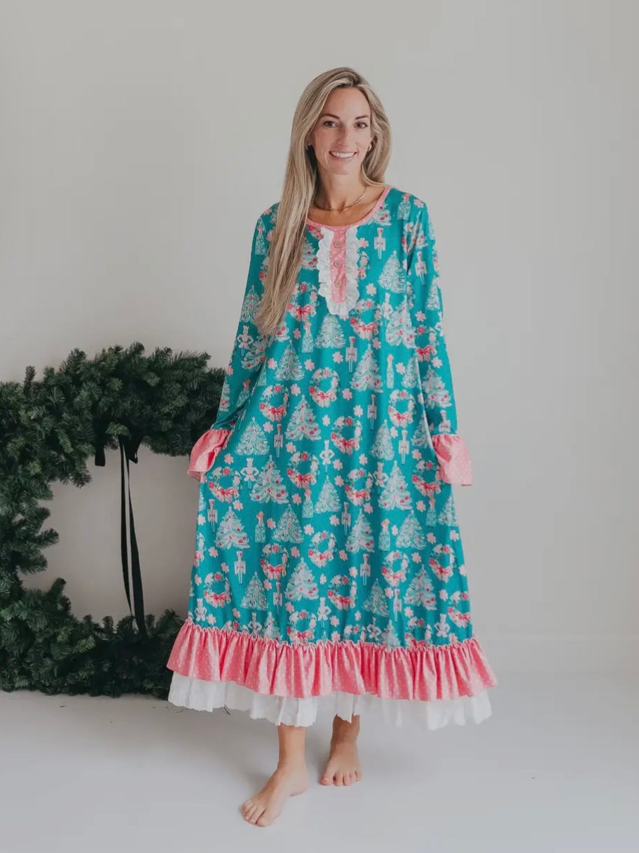 Teal Lace Nutcracker MOM Gown