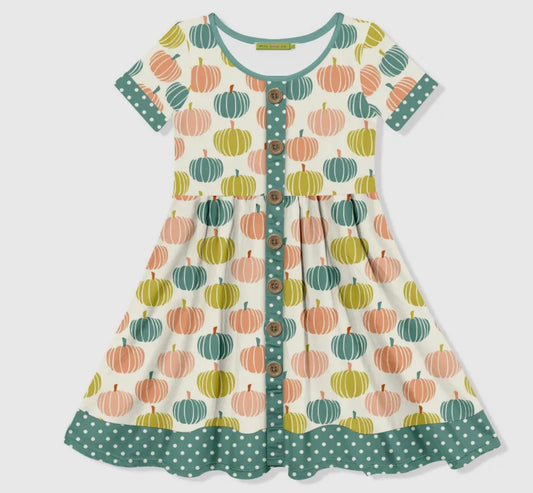 Pumpkin Polka Dot Dress