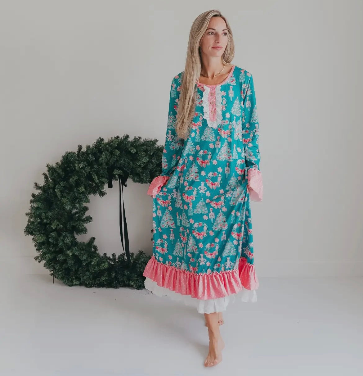 Teal Lace Nutcracker MOM Gown