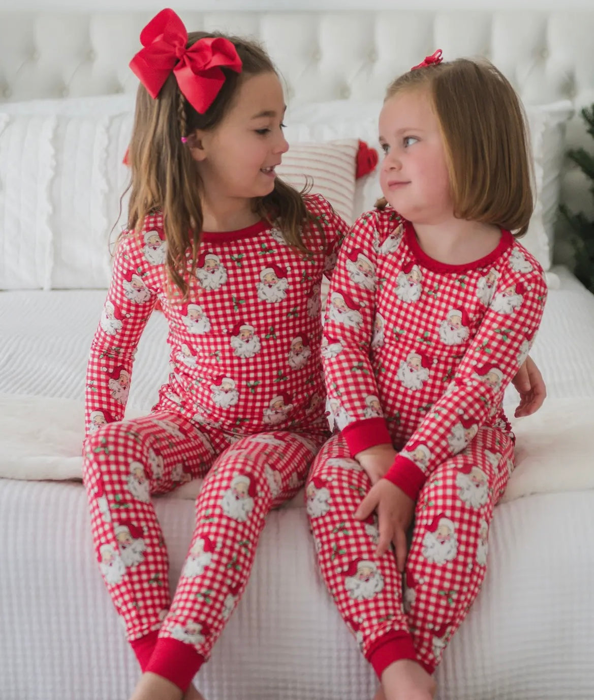 Red Check Santa Pjs
