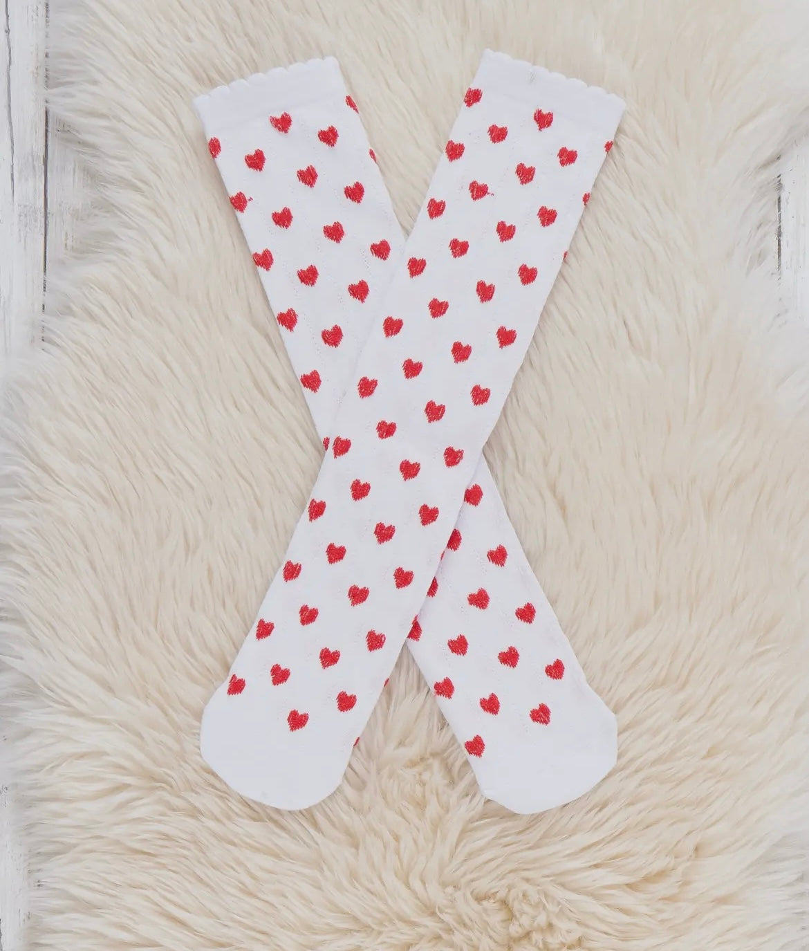 Knee High Hearts Socks