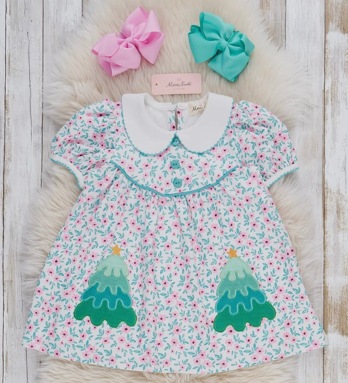 Festive Tree Embroidered Dress