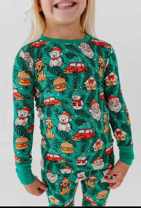 Deck the Pjs Bamboo Set