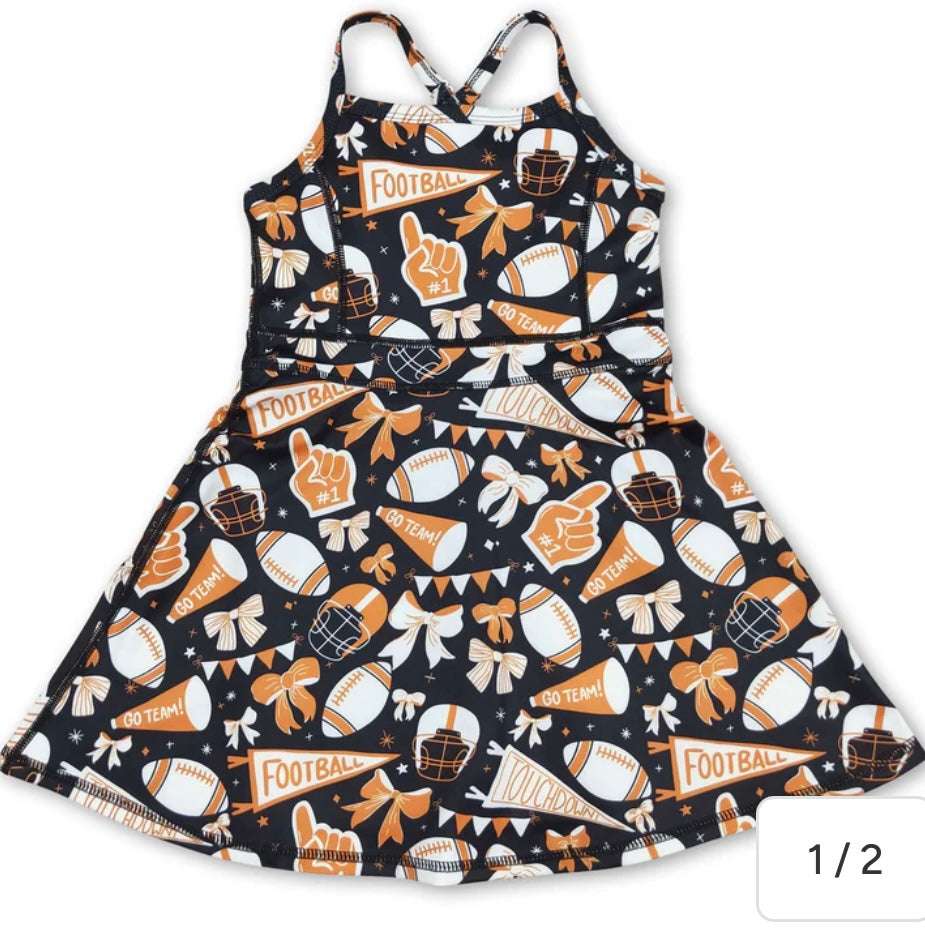 Black & Orange Football Athletic Dress