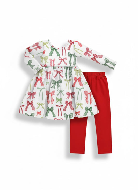 Red Bow Bamboo Set