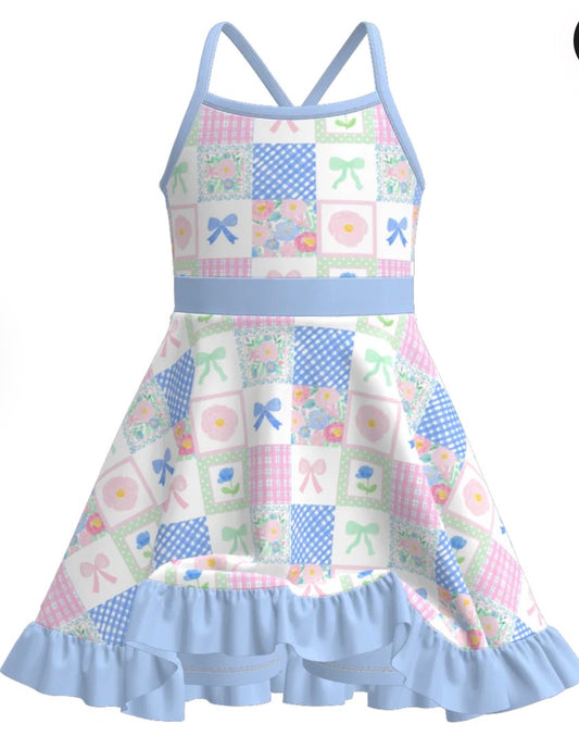 Patched Spring Skort Dress