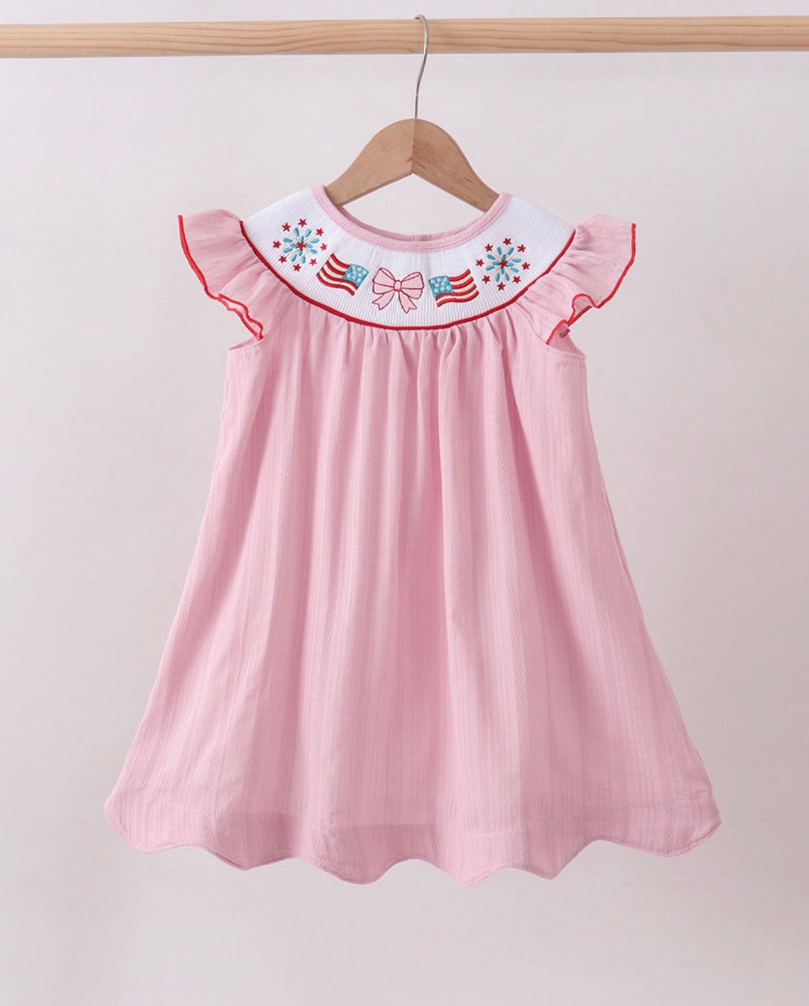 Pink Smocked Firework Dress