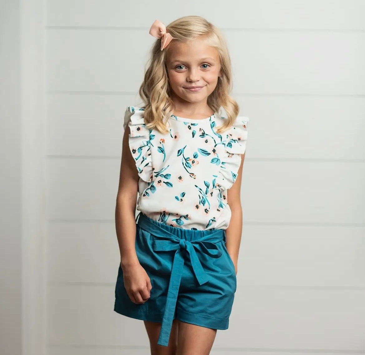 White & Teal Floral Set