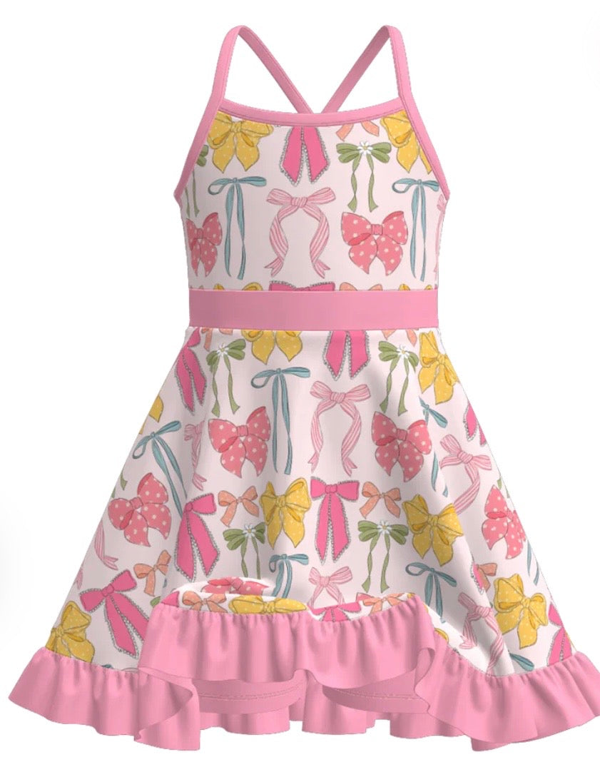 Pink Bows Skort Dress