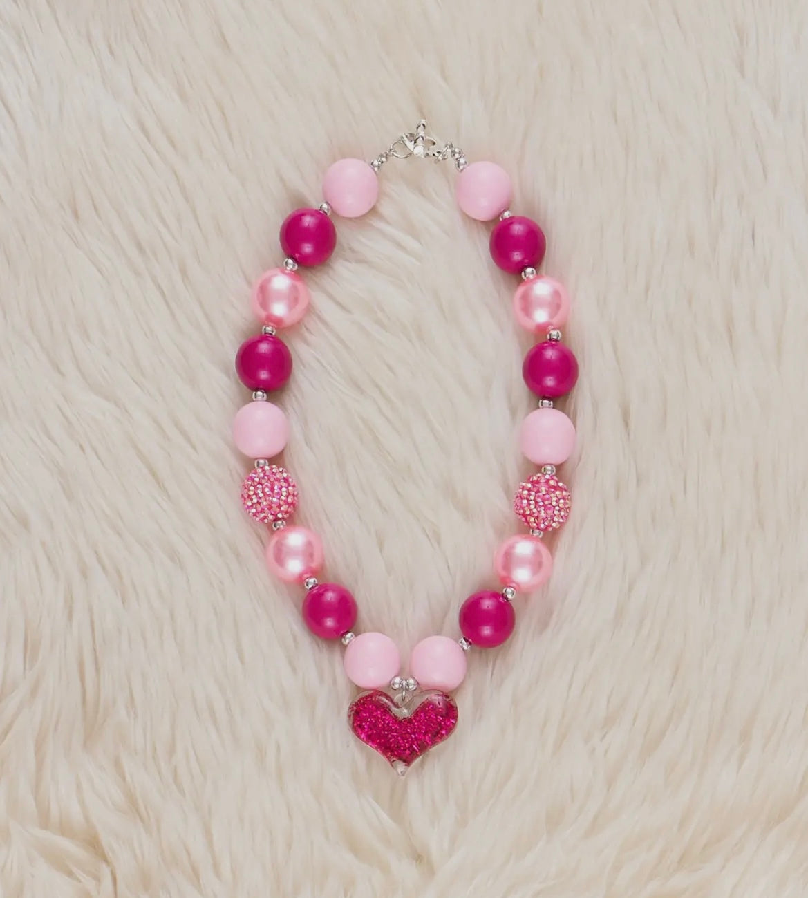 Pink Heart Charm Necklace
