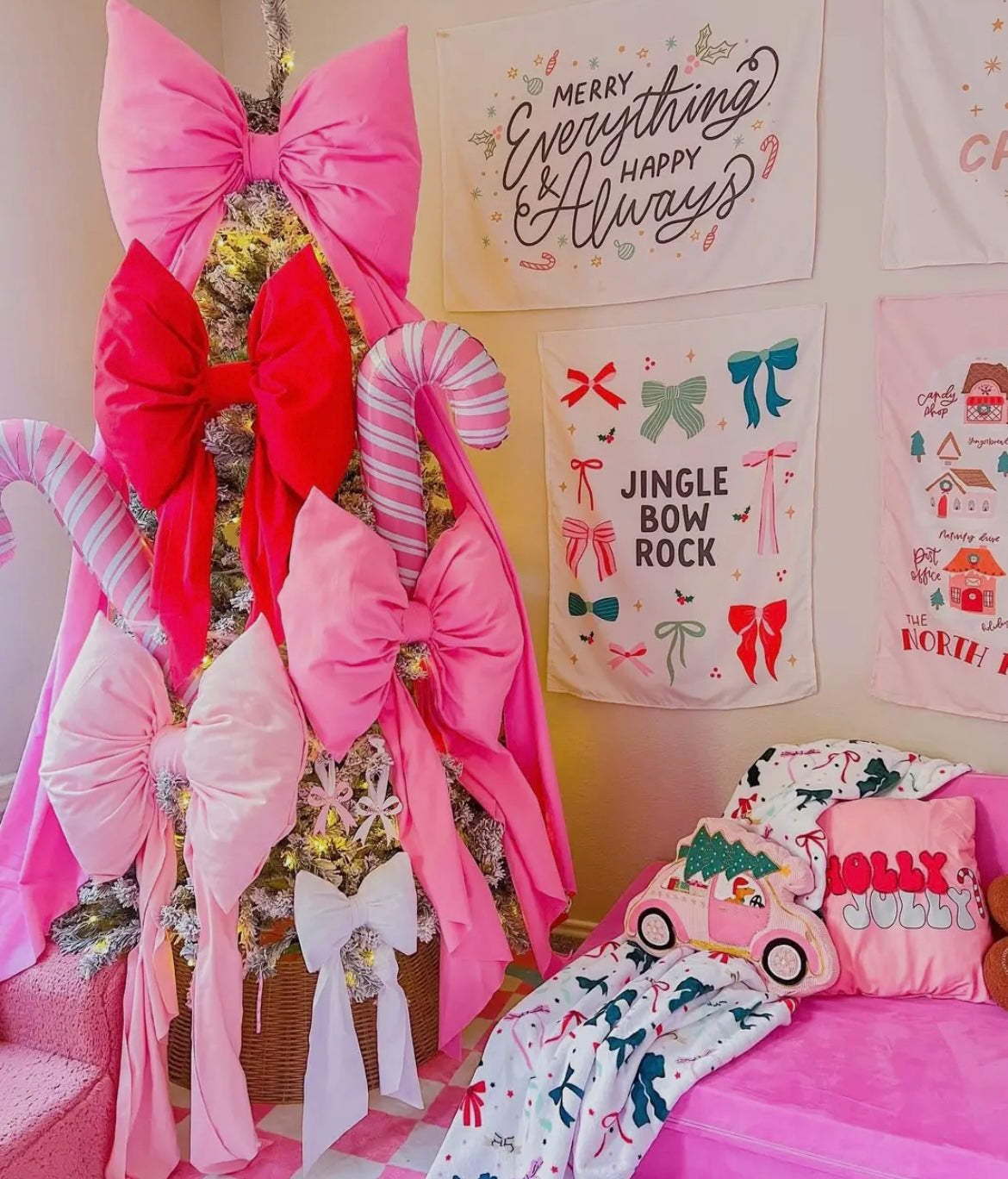 Jingle Bow Rock Sign