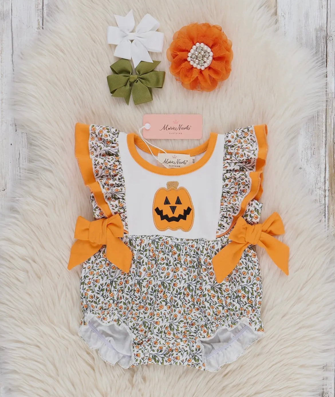 Floral Pumpkin Onesie
