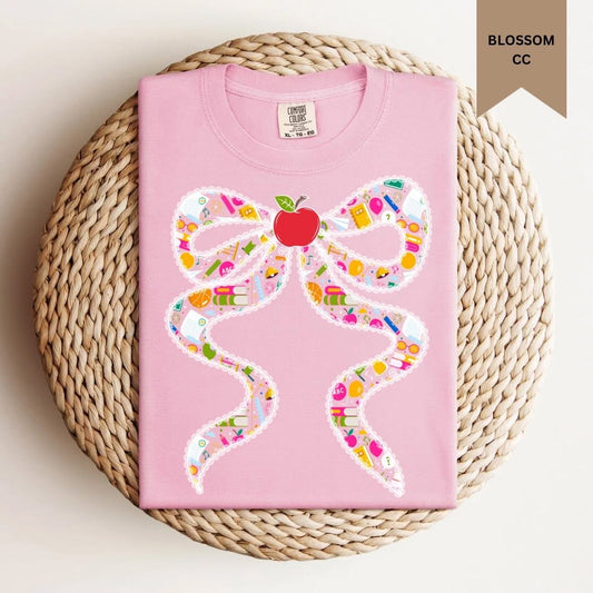 Teacher Bow Tee - Comfort Colors
