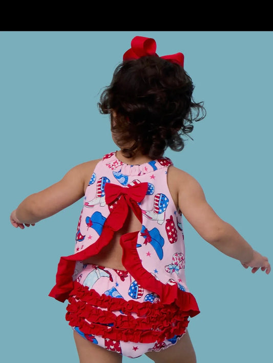 USA Cowgirl Ruffle Set