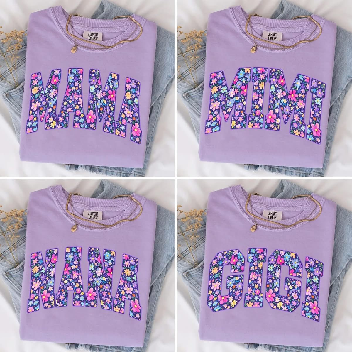 Floral Name Design Tee