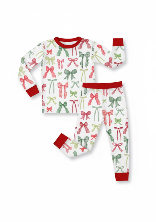 Red Bow Bamboo Pjs