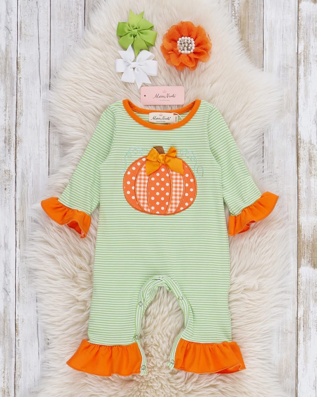 Polka Dot Pumpkin Romper