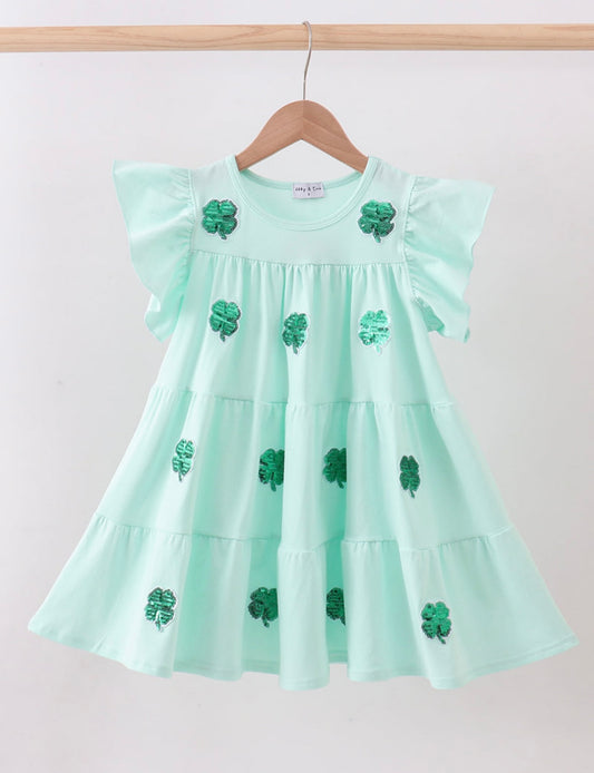 Mint Clover Sequin Dress