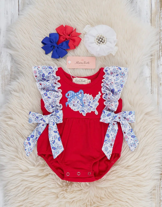 United State Floral Onesie