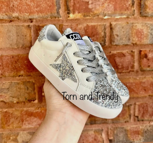 Silver Sparkly Sneakers