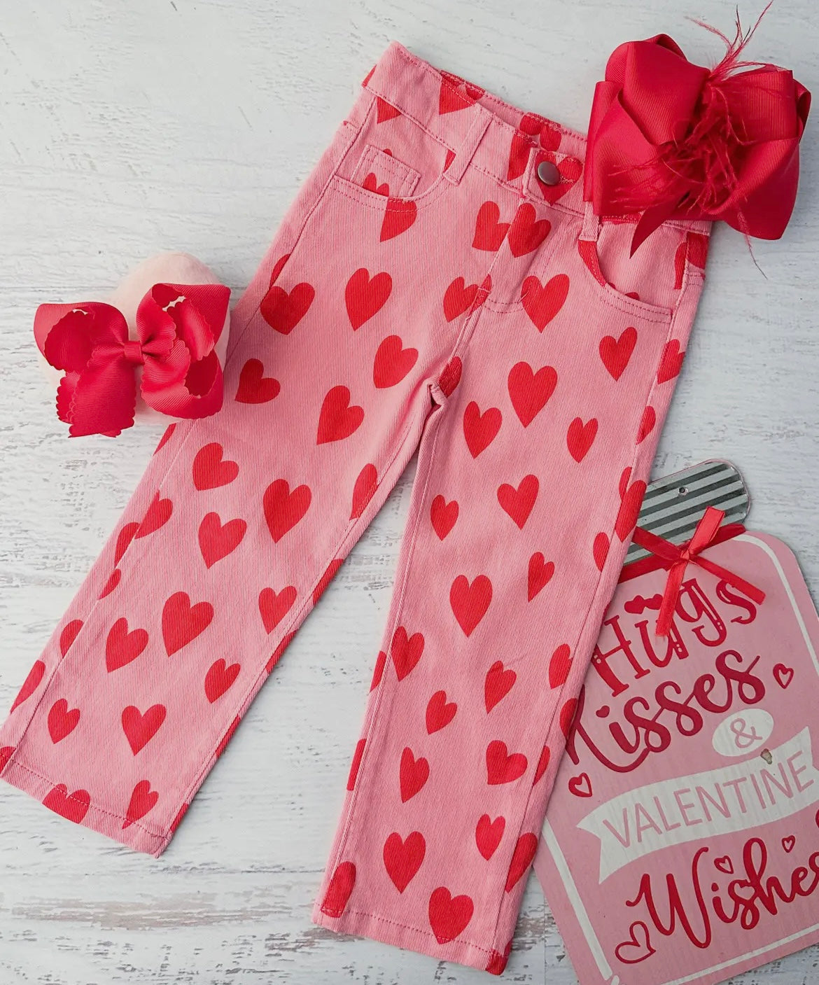 Pink Heart Denim Jeans