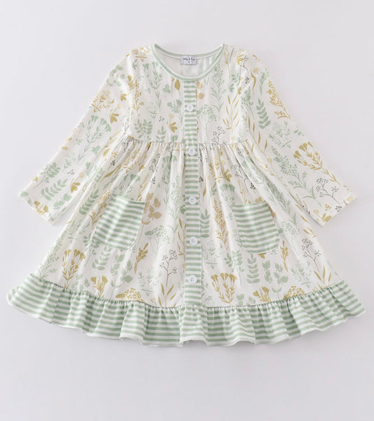 Green Botanical Dress