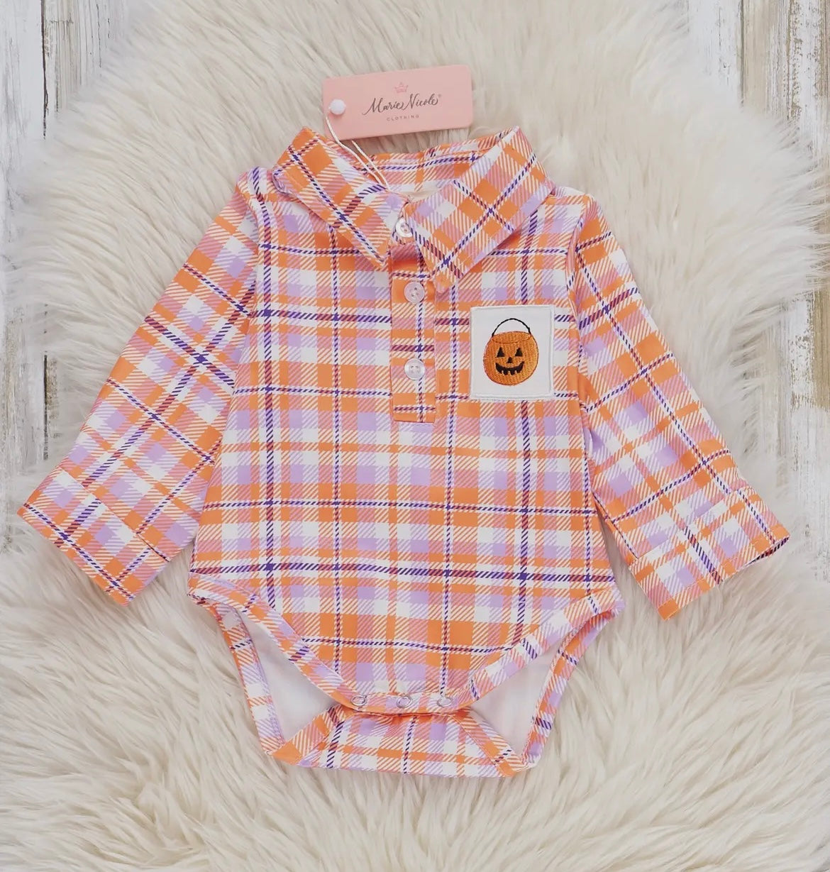 Plaid Pumpkin Onesie