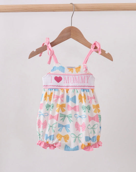I Love Mommy Smocked Bubble