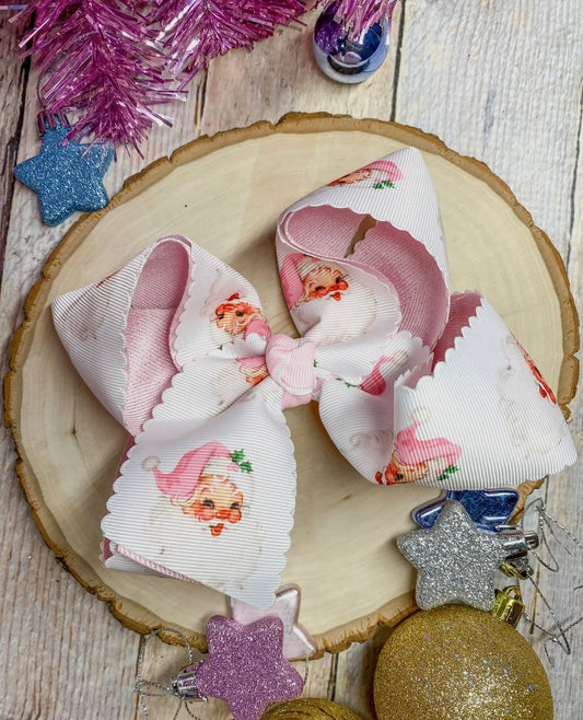 Pink Santa Bow
