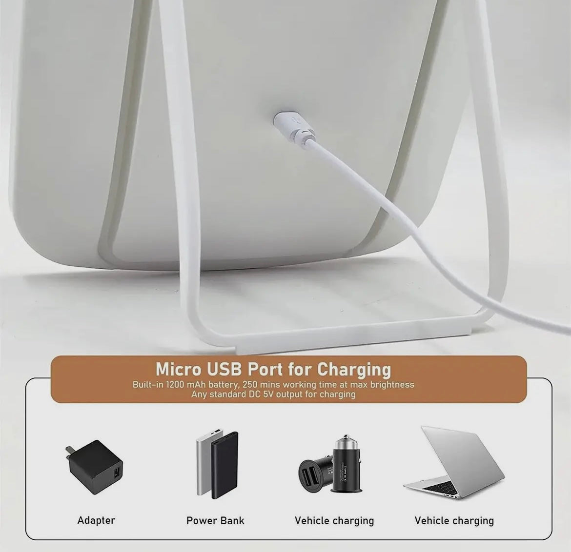 USB LED Mini Vanity Mirror