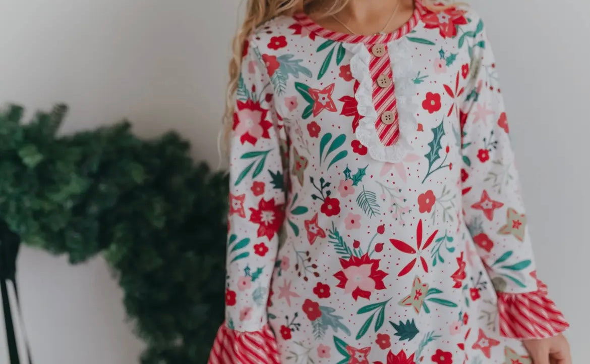 Christmas Flowers Night Gown