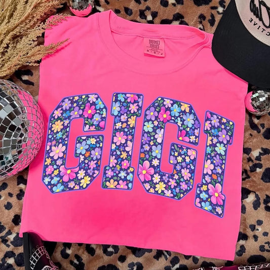 Floral Name Design Tee