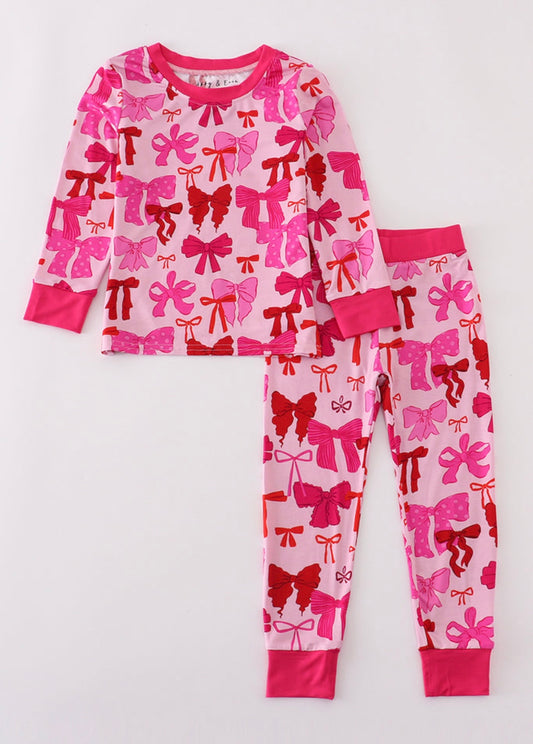 Pink Bow Pj Set