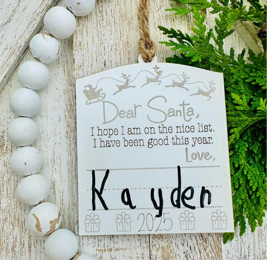 Dear Santa Ornament