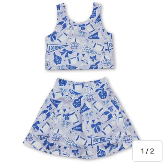 Blue Football Skort Set