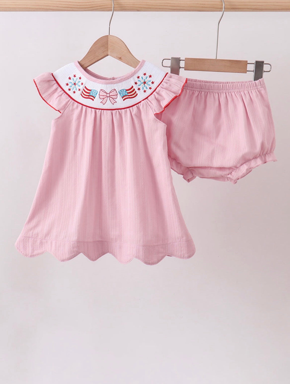 Pink Smocked Firework Set
