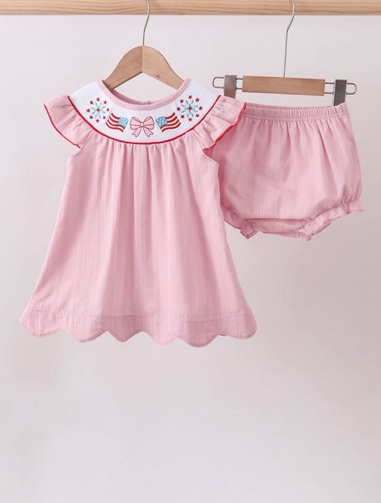 Pink Smocked Firework Set