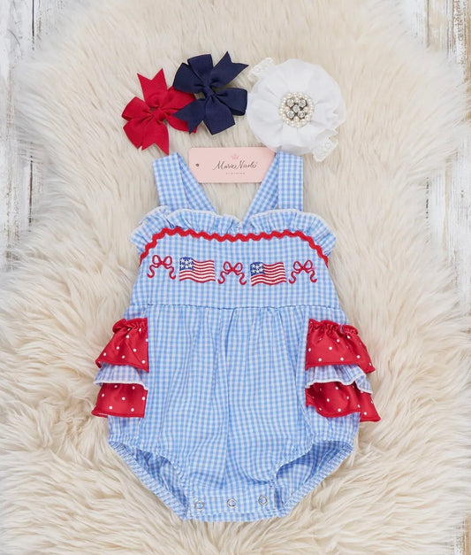 USA Flag Checkered Onesie