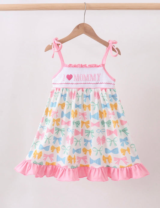 I Love Mommy Smocked Dress